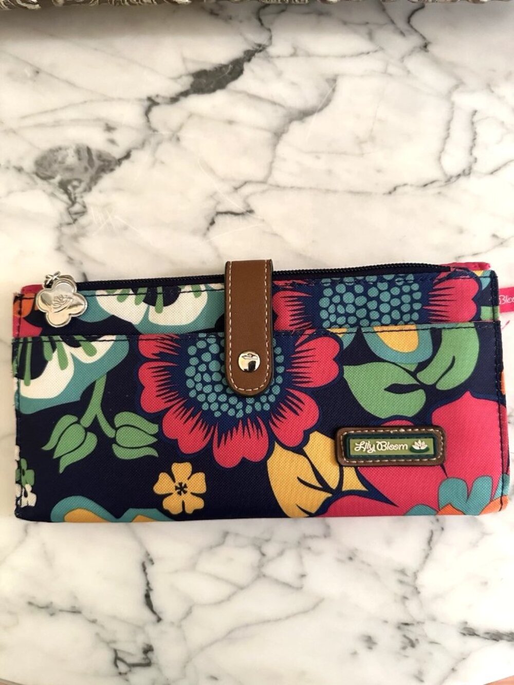 Lily Bloom Passport Travel Wallet Floral  Clutch ID Credit Card Holder 9x5